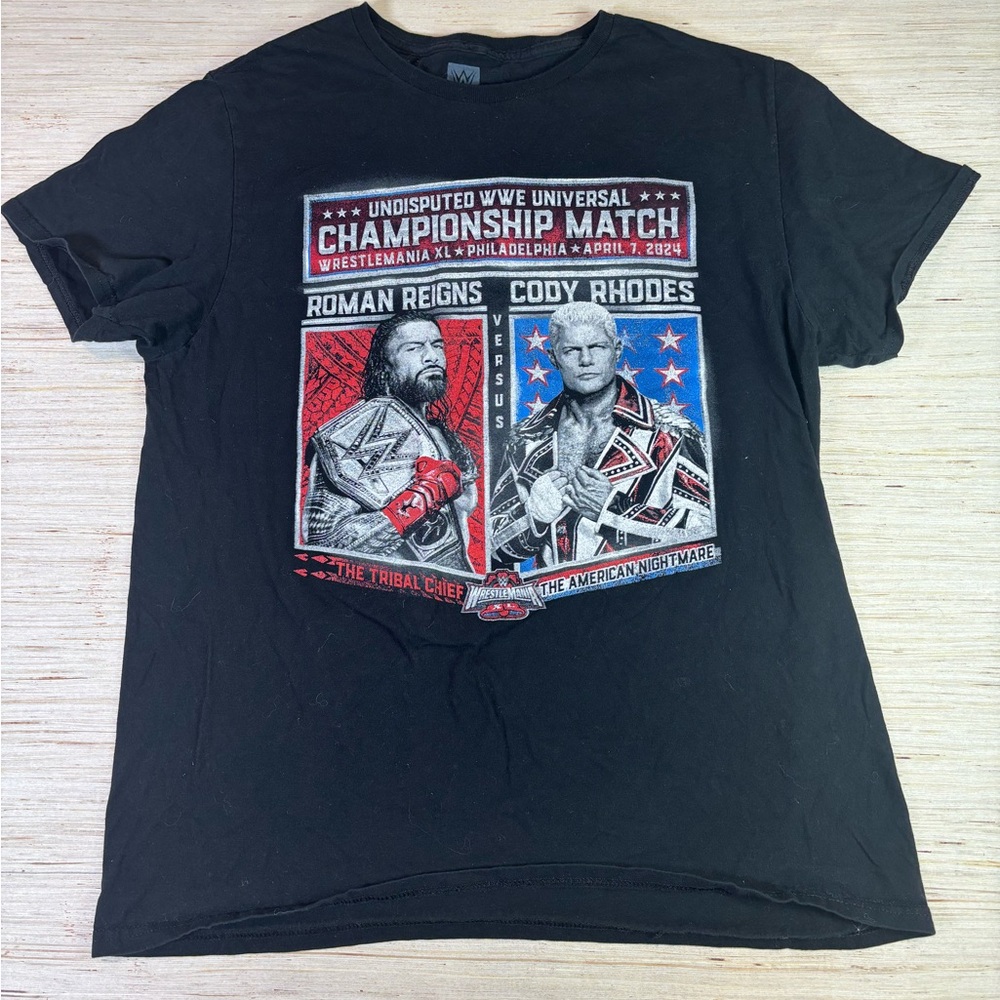 WWE Black Championship Match Graphic T-Shirt